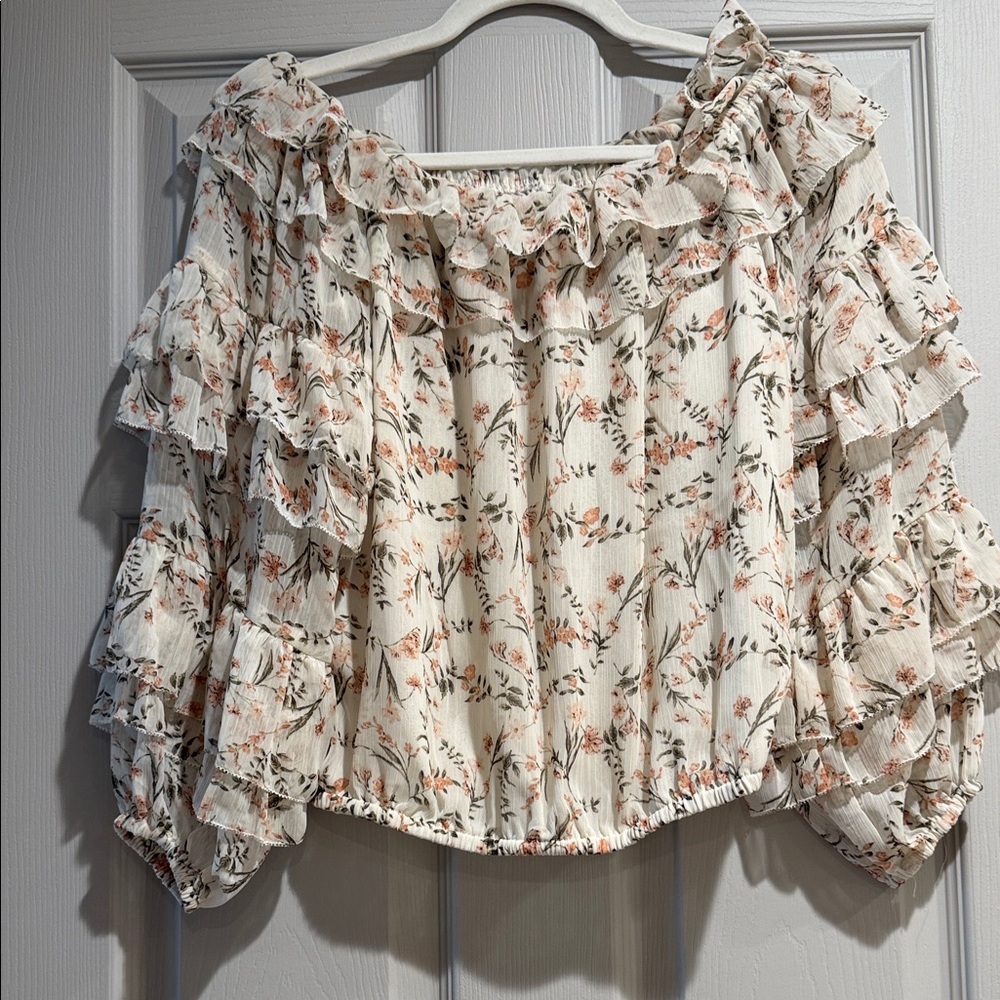 Floral Ruffle Off-Shoulder Top